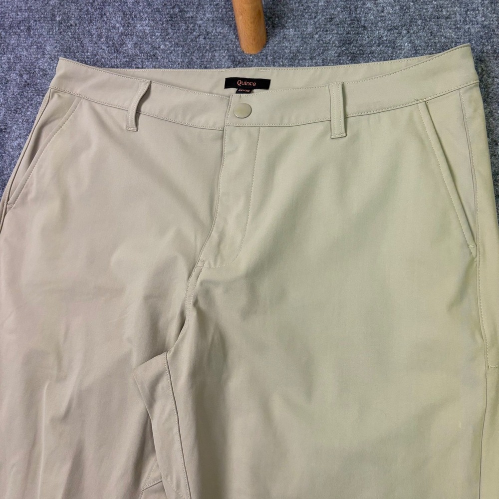 Quince Performance Chino Pants Mens 34x30 Khaki Tan Recycled Stretch Trousers